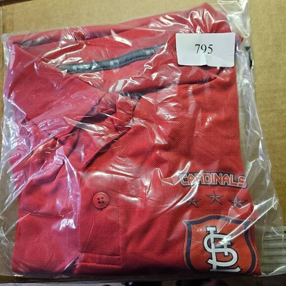 Vintage St Louis Cardinals Shirt Mens Size Large Red Dynasty MLB Baseball Polo - Picture 11 of 11